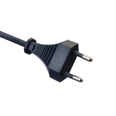 Conduttore di rame senza ossigeno a strati spogliati Standard europeo 2pin Eu Plug Cordone di alimentazione Black Plug per elettrodomestici
