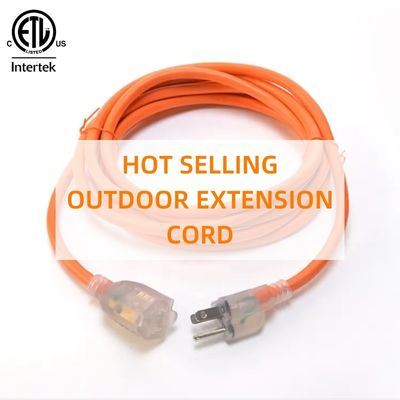 15 FT 12/3 Gauge LED End illuminato SJTW 15 Amp/125V/1875W Giacca esterna arancione cavo di alimentazione heavy duty per interni / esterni