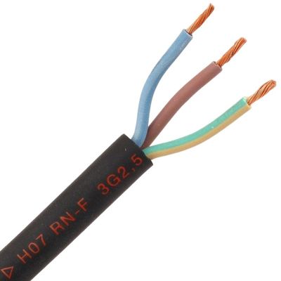 Cavo elettrico a filo domestico con materiale conduttore di rame e resistenza alle alte temperature 3 nuclei H07rn f 3x2 5 Cavo di alimentazione