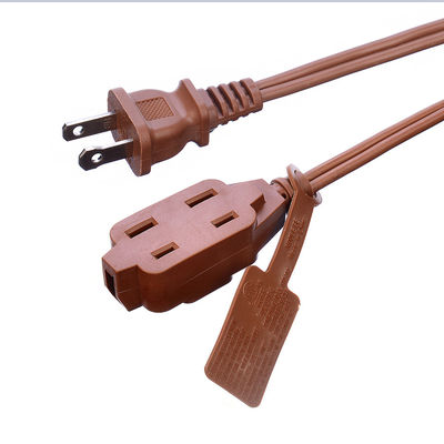 2X16AWG Protezione dall'isolamento marrone ETL Plug Power Cord Extension Cord NEMA Tipo di estremità maschile ETL Conforme ETL Certificato
