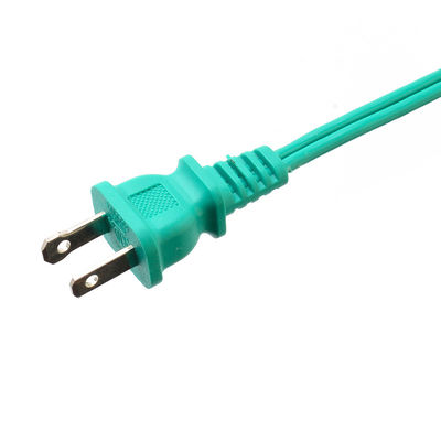 Green 2 Pin Laptop Plug Power Cord Extension Cord with Insulation Protection Rated Voltage 125V