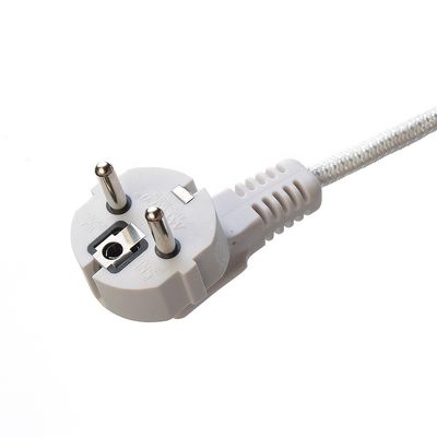 SNI Certified 16A Plug Braided Power Cord Extension Cords for Laptops Cable Specification H03RT-F 3x0.75-1.5MM2 Bianco