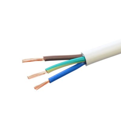 Intervallo di temperatura da -5°C a 70°C RVV 3 core 3X0.75mm2 Protezione bianca isolante Cavo di alimentazione elettrica con conduttore strato