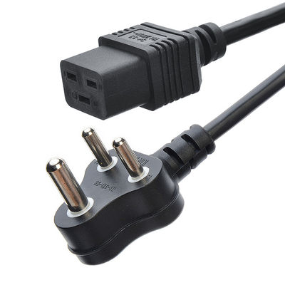 Software di supporto personalizzato Reingegneria SABS Standard C19 Cable di connettore per il Sudafrica Corde di alimentazione Corde di estensione