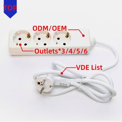 Cable di estensione universale 3m 3 Way e presa di interruttore per presa di corrente multi plug estensione 3 * 0,75 Bianco opzione personalizzata