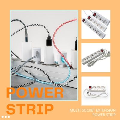Cable di estensione universale 3m 3 Way e presa di interruttore per presa di corrente multi plug estensione 3 * 0,75 Bianco opzione personalizzata