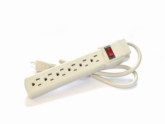 Oxygen Free Bared Stranded Copper Conductor Material Surge Protector Power Strip Orange Euro 2 Round Pin Plug SJT 2/16AWG