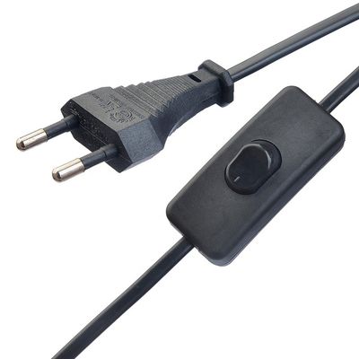 2.5A 2 Pin Plug Power Cords Black Kettle Plug con connettore o presa di corrente