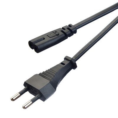 2.5A 2 Pin Plug Power Cords Black Kettle Plug con connettore o presa di corrente