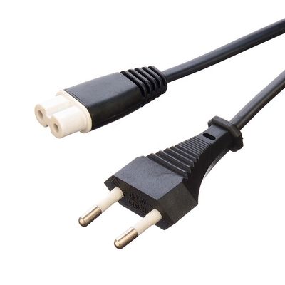 2.5A 2 Pin Plug Power Cords Black Kettle Plug con connettore o presa di corrente