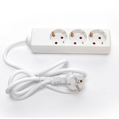 Vari standard Cavo di alimentazione 3*0,75mm Multi Plug Socket di estensione 3 Way Universal Extension Cavo 250V/16A Bianco