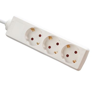 Vari standard Cavo di alimentazione 3*0,75mm Multi Plug Socket di estensione 3 Way Universal Extension Cavo 250V/16A Bianco