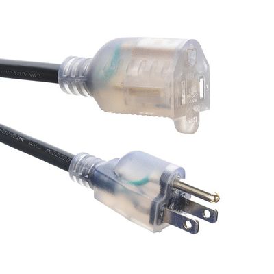 6 ft nordamericano ETL 3 pin cavo di estensione esterno pesante con fine illuminato Femminile Tipo NEMA