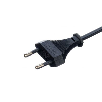 2.5A 2 Pin Plug Power Cords Ventilatore elettrico nero senza ossigeno Bared Stranded Copper Half Stripped End