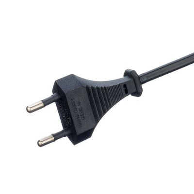 2.5A 2 Pin Plug Power Cords Ventilatore elettrico nero senza ossigeno Bared Stranded Copper Half Stripped End
