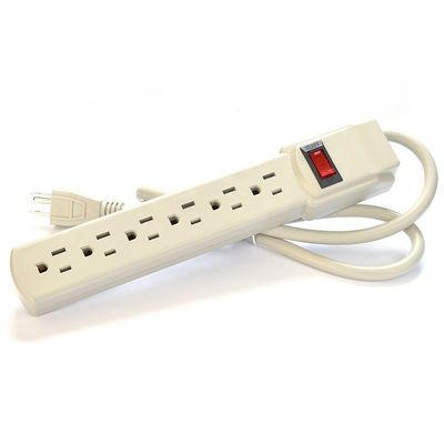 American Standard 6-Outlet Electric Extension Socket Power Strip ETL15A/125V Surge Protector for Home Appliances ETL125V