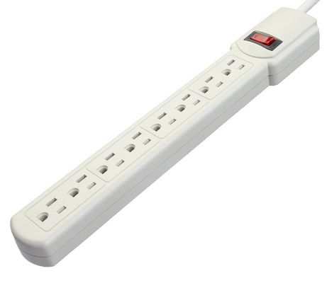 American Standard 6-Outlet Electric Extension Socket Power Strip ETL15A/125V Surge Protector for Home Appliances ETL125V