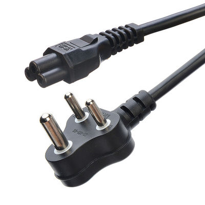 16A 3 Pin Plug Power Cords Sud Africa SABS Standard per elettrodomestici Black Laptop Plug Commercial Male End Type