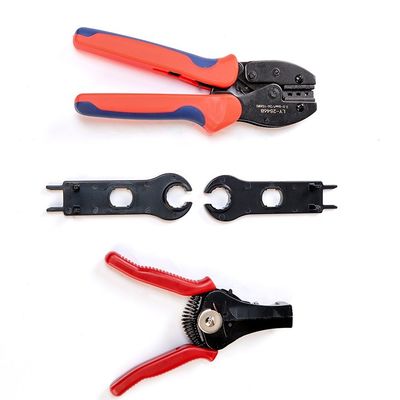 Kit di attrezzi per il ritaglio dei rami dei cavi fotovoltaici IEC Tipo di estremità femminile per cavi fotovoltaici 2.5MM2/4MM2/6MM2 e connettori PV004