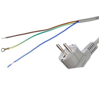 16A Plug VDE H05vv-f 3g1.0mm2 filo spogliato con fine aperto personalizzato AC Computer Power Euro Cord Best Welcome Fashion