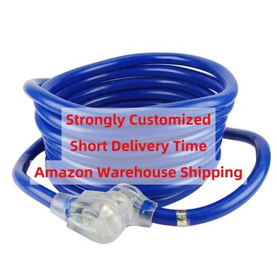 Parti di cortile all'aperto 125V 15A NEMA 6-50P/R Peso pesante 1/3/5/6/20FT 50M Finale illuminato Blu Multi Rv Cable Cord di estensione di alimentazione