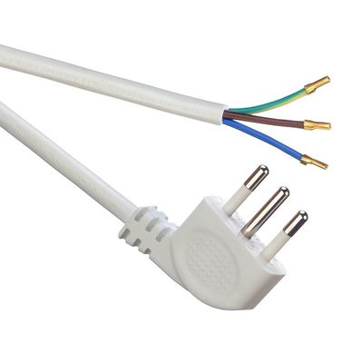 IMQ Standard 3 Pin Angled 16A Italia Cavi di alimentazione bianchi H05VV-F 3x0.75MM2 con terminale di crimping a terminale chiuso da Trusted