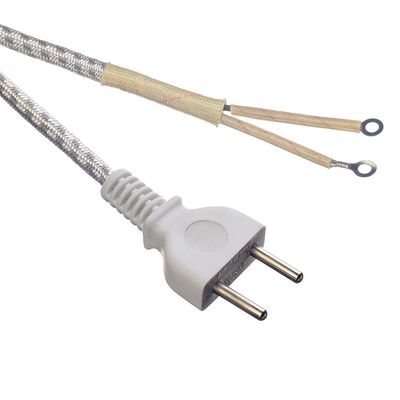 Cavo elettrico a 2 perni in Pakistan Karachi Cavo a filo intrecciato per ferro 1.8m Trattamento termico di fine bianco Tubo di riduzione del calore e tubo di fibra di vetro
