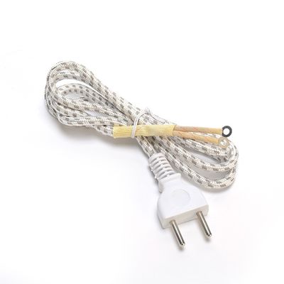 Cavo elettrico a 2 perni in Pakistan Karachi Cavo a filo intrecciato per ferro 1.8m Trattamento termico di fine bianco Tubo di riduzione del calore e tubo di fibra di vetro