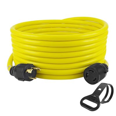 30Amp 3750 Watt 25 piedi NEMA L6-30P/6-30R 3 Prong 10 Gauge Generatore di blocco del cavo di estensione con organizzatore del filo