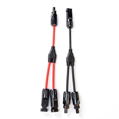 Estensione del filo fotovoltaico del cavo solare con connettore solare PV004 Y Divider Nero e rosso coppia H1Z2Z2-K DC 1500V 1X4mm XLPO Isolamento