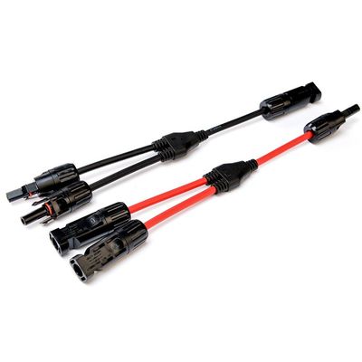 Estensione del filo fotovoltaico del cavo solare con connettore solare PV004 Y Divider Nero e rosso coppia H1Z2Z2-K DC 1500V 1X4mm XLPO Isolamento
