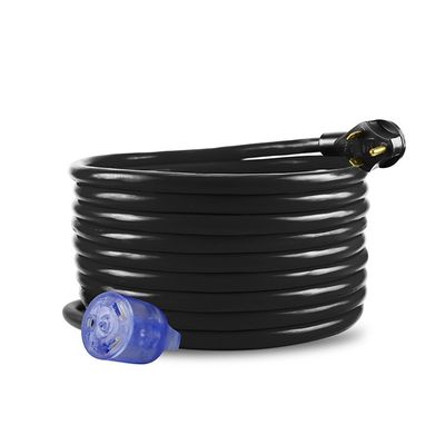 30Amp Heavy Duty RV Extension Cord 10 AWG ETL Listed 50ft TT-30P a TT-30R con indicatore a LED e design facile da staccare