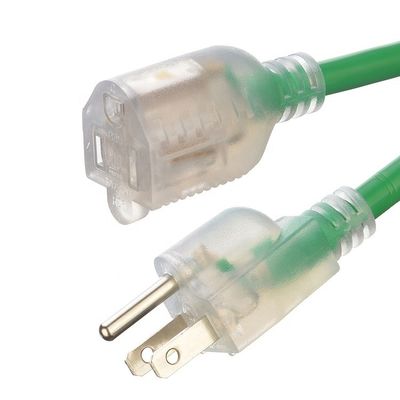 Corde di estensione di corrente alternata americana 3 pin America cavo di presa di estensione 120V 60Hz Green Garden Lunghezza 6FT/8FT/10FT/12FT/25FT