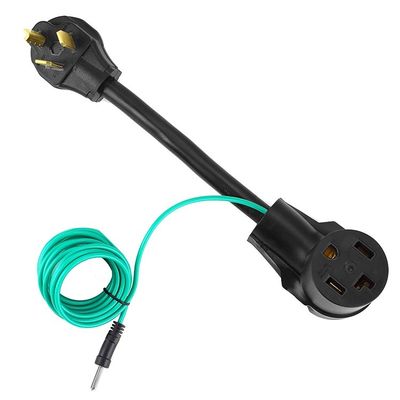 1 presa di corrente 1FT NEMA 10-30P a 14-30R Adaptore per asciugatore 30A 250V SJTW 10AWG 3C Adaptore per asciugatore da 3 a 4 punti con filo verde a terra
