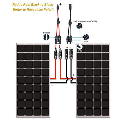 Cable solare fotovoltaico XLPO XLPE Y Splitter da 1 a 3 con connettore PV004 con protezione UV