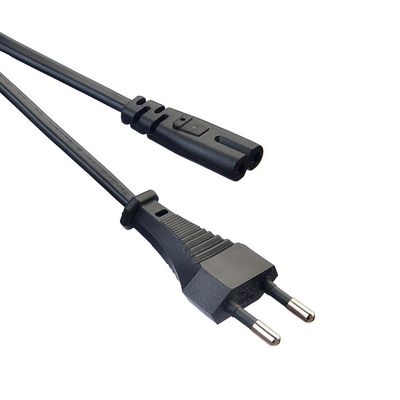 Conduttore di rame senza ossigeno a strati spogliati Standard europeo 2pin Eu Plug Cordone di alimentazione Black Plug per elettrodomestici