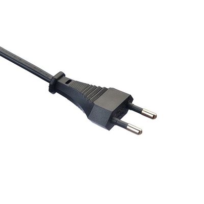 Conduttore di rame senza ossigeno a strati spogliati Standard europeo 2pin Eu Plug Cordone di alimentazione Black Plug per elettrodomestici