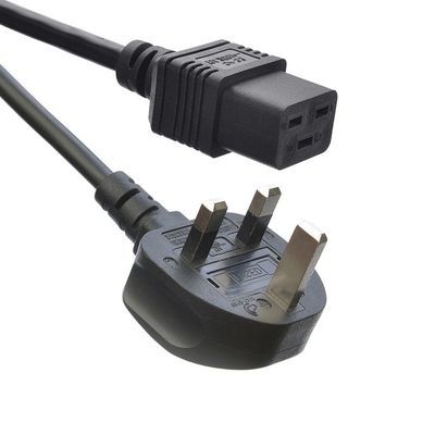Network SDK UK BS Standard C5 C19 Connector 3 Pin Line Lead Strip Wire Power Cord 3 Prong Ac Cord Supply Cable IEC Nero