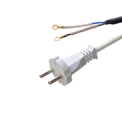 CEE 16A Cavo elettrico di ferro di cotone VDE Nero Bianco Corde di alimentazione Ac Alimentare a vapore Apparecchio domestico H03RT-F 3x42/0.15mm Tipo di estremità maschile
