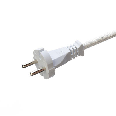 CEE 16A Cavo elettrico di ferro di cotone VDE Nero Bianco Corde di alimentazione Ac Alimentare a vapore Apparecchio domestico H03RT-F 3x42/0.15mm Tipo di estremità maschile