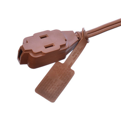 ETL 3 Outlet Brown Multiple Outlets SPT-2 14 Gauge 6FT 12FT 2 Prong Extension Cord Power Strip con coperchio di sicurezza