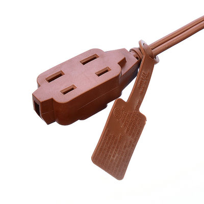 ETL 3 Outlet Brown Multiple Outlets SPT-2 14 Gauge 6FT 12FT 2 Prong Extension Cord Power Strip con coperchio di sicurezza