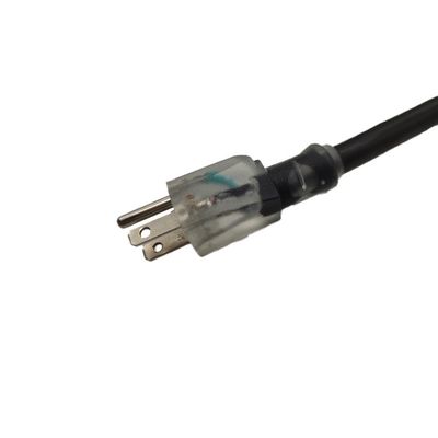 20A/250V SJTW Heavy Duty Black Extension Cable con 3 punte e supporto all'illuminazione esterna Selezione del colore personalizzabile