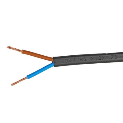 Cavo flessibile per piccoli strumenti elettrici interni Cavi di alimentazione 2 nuclei Vde H03vvh2 f Controllo di isolamento in rame PVC