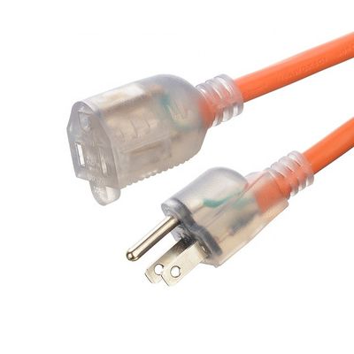 15 FT 12/3 Gauge LED End illuminato SJTW 15 Amp/125V/1875W Giacca esterna arancione cavo di alimentazione heavy duty per interni / esterni