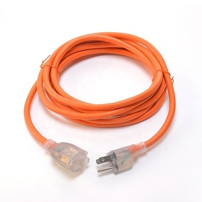 50 piedi 3X12AWG SJTW Heavy Duty Yellow 3 Prong Extension Cable 15 AMP Cordone di alimentazione esterno per giardino e elettrodomestici principali