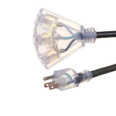 Altro ETL 25Ft 12/3 cavo di estensione esterno 3-outlet 12 gauge 3 prong impermeabile con fine illuminato 15A 12AWG 1875W SJTW