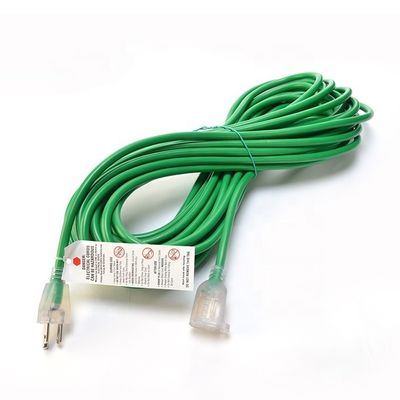3X8/10/12/14/16AWG Voltaggio nominale 125V NEMA Female Light End ETL Certificato American 3-Core Extension Cord Cablo di alimentazione in rame esterno