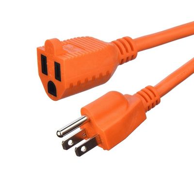 Tipo di fine / 15 piedi cavo di alimentazione pesante in 3 punte16 SJTW AWG su cannoli esterni con Nema-15 Orange Plug per cavi di estensione