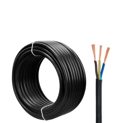 300/500V H05VV F 3G0.75mm2 3 Core Stranded Bare Copper Ground Wire PVC Isolation Power Cable per progetti di costruzione